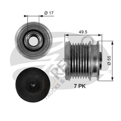 Mercedes Sprinter 2006-2010 Arası 319 CDI / BlueTEC 4x4 Alternatör Kasnağı Gates Marka
