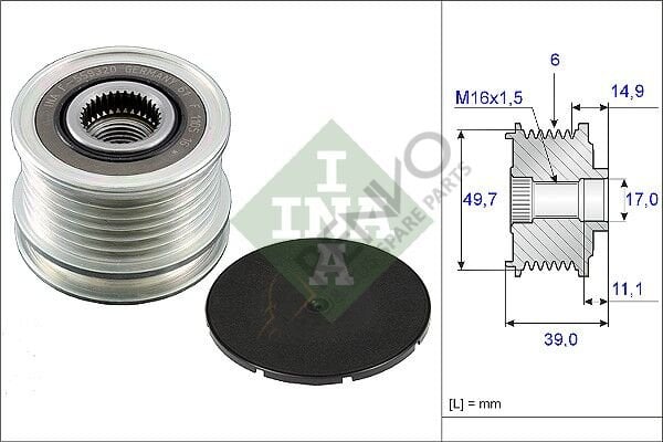 Mercedes Sprinter 2006-2010 Arası 318 CDI Alternatör Kasnağı INA Marka