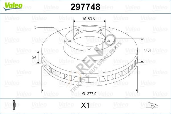Ford Transit Connect 2002-2006 Arası 1.8 TDCi Ön Fren Diski Valeo Marka