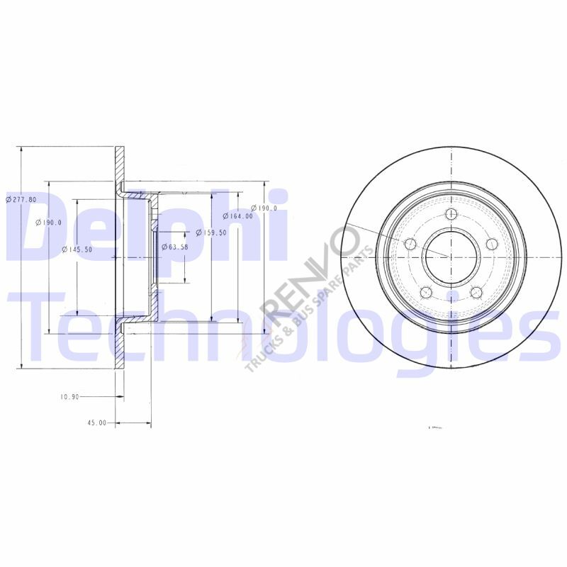 Ford Transit Connect 2002-2006 Arası 1.8 Di Arka Fren Diski Delphi Marka