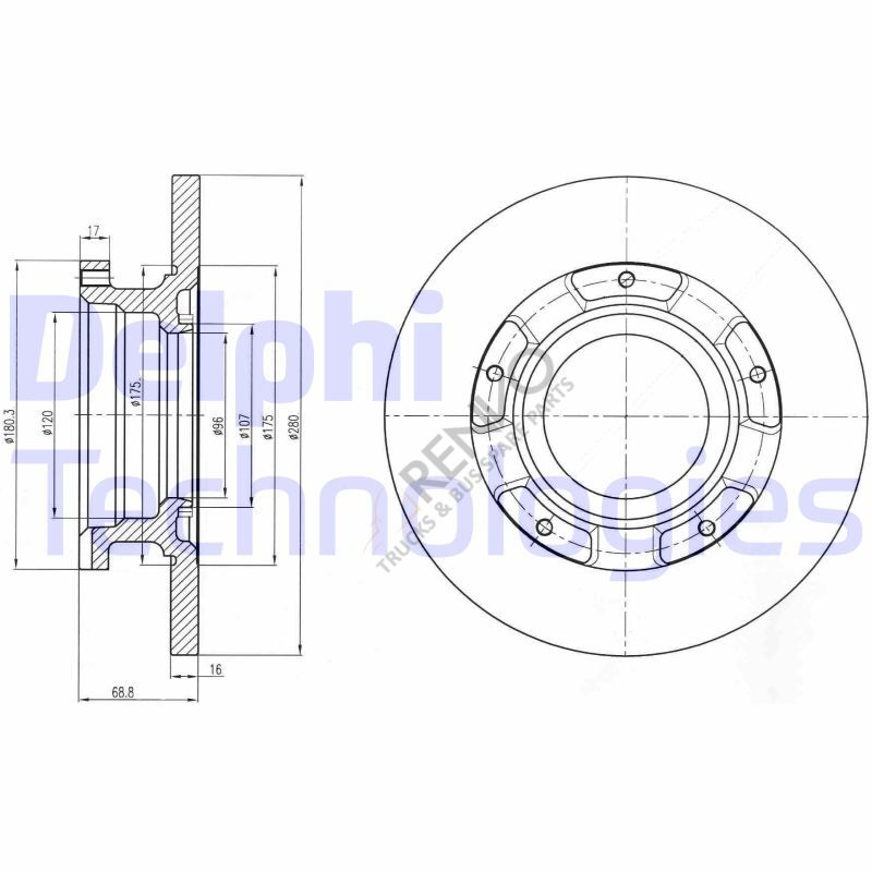 Ford Transit Tourneo 2006-2014 Arası 2.2 TDCi Ön Fren Diski Delphi Marka