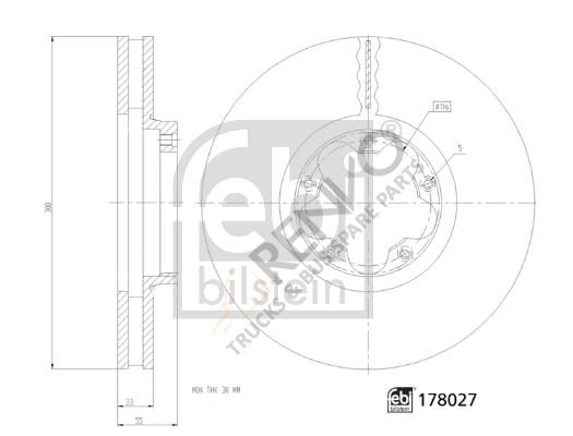 Ford Transit 2012-2016 Arası 2.2 TDCi Ön Fren Diski Febi Marka