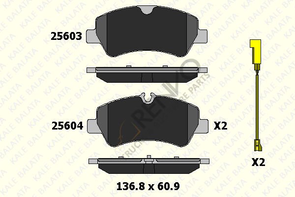 Ford Transit 2012-2016 Arası 2.2 TDCi Arka Balata Kale Marka