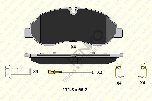 Ford Transit 2013-2017 Arası 2.2 TDCi RWD Ön Balata Kale Marka