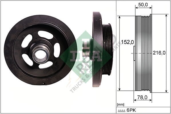 Mercedes Sprinter 1995-2012 Arası 316 CDI Krank Kasnağı INA Marka