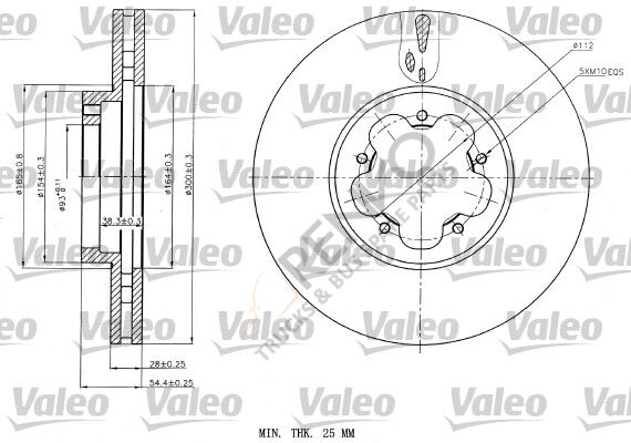 Ford Transit 2006-2014 Arası 3.2 TDCi Ön Fren Diski Valeo Marka