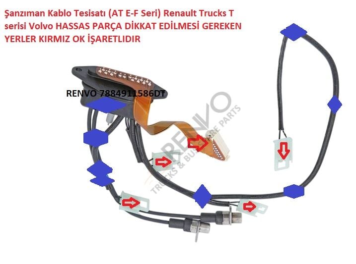 7421911586, 21911586/DT2.93168 Şanzıman Kablo Tesisatı (AT E-F Seri) Reanult Trucks T serisi Volvo