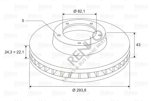 Ford Transit 2000-2006 Arası 2.0 DI Ön Fren Diski Valeo Marka