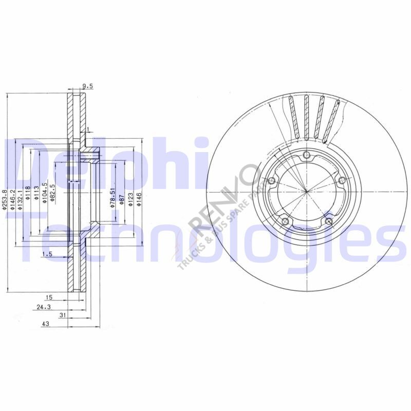 Ford Transit 1994-2000 Arası 2.0 Ön Fren Diski Delphi Marka