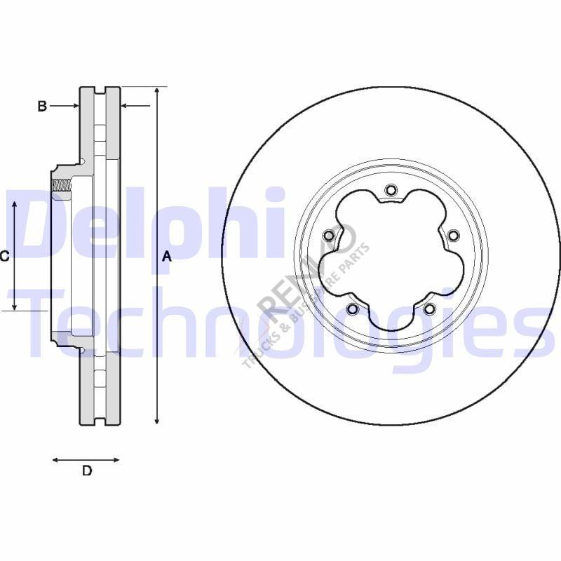 Ford Transit 2012-2016 Arası 2.2 TDCi Ön Fren Diski Delphi Marka