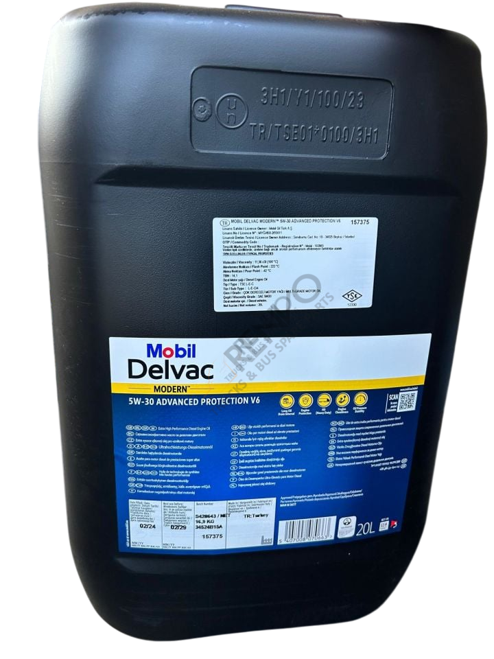 5W30 DELVAC M 5W30 ADV PRO V6 PAIL 20L (M-DELVAC XHP U MOTOR YAĞI MOBIL