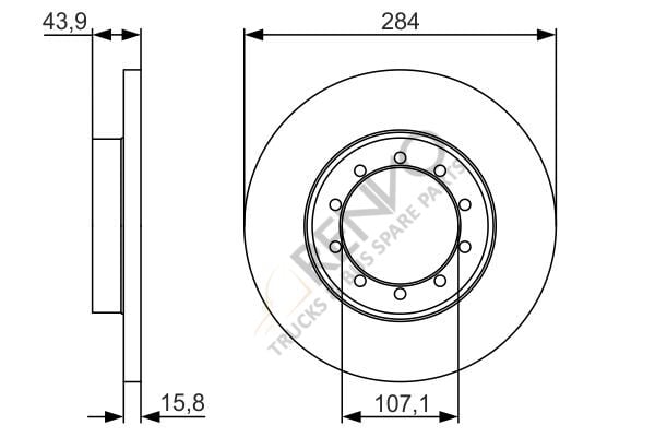 Ford Transit 2006-2014 Arası 2.4 TDCi RWD Arka Fren Diski Bosch Marka
