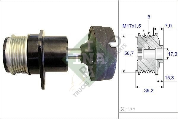 Ford Transit Connect 2002-2006 Arası 1.8 TDCi Alternatör Kasnağı INA Marka
