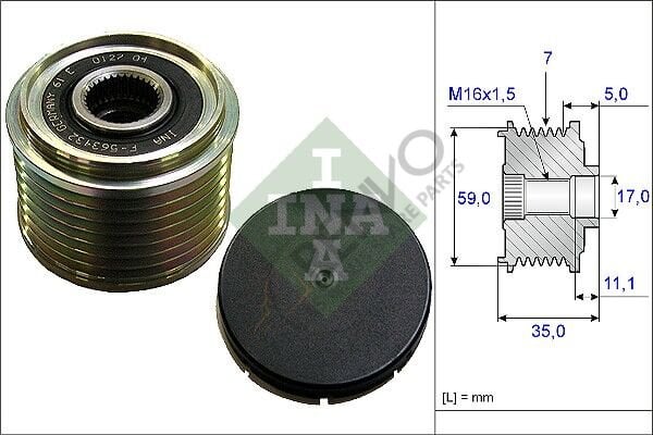Ford Transit 2000-2006 Arası 2.4 TDE Alternatör Kasnağı INA Marka