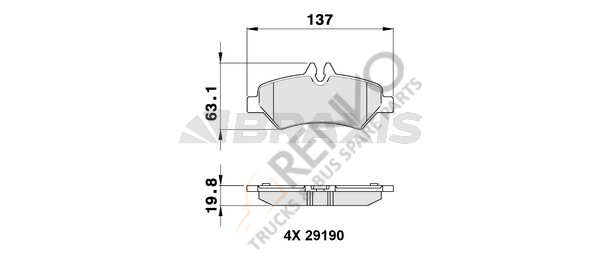 Mercedes Sprinter 2006-2010 Arası 319 CDI / BlueTEC Arka Balata Braxis Marka