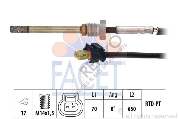 Mercedes Sprinter 2006-2010 Arası 313 CDI Egzoz Sıcaklık Sensörü Facet Marka