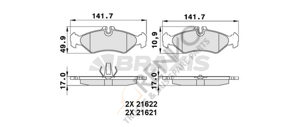 Mercedes Sprinter 1995-2006 Arası 214 Arka Balata Braxis Marka