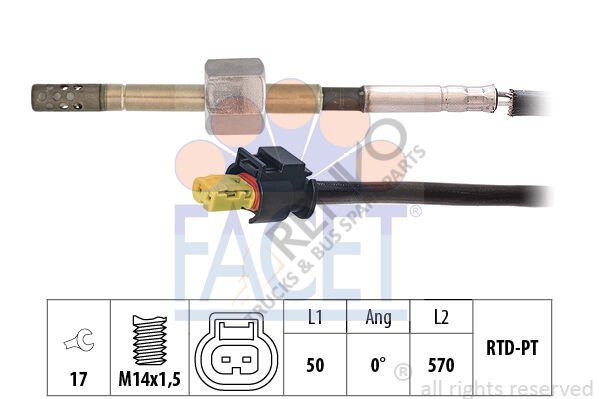 Mercedes Sprinter 2006-2010 Arası 310 CDI Egzoz Sıcaklık Sensörü Facet Marka