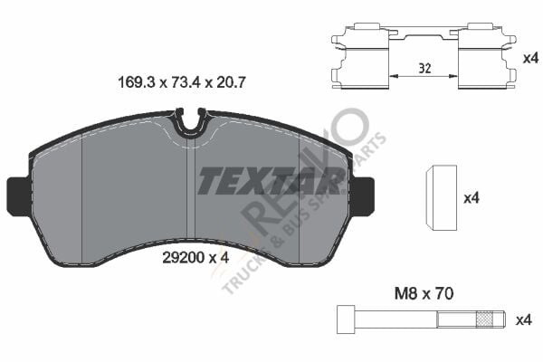 Mercedes Sprinter 2006-2010 Arası 319 CDI / BlueTEC Ön Balata Textar Marka