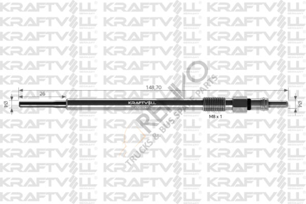 Mercedes Sprinter 2006-2010 Arası 513 CDI 4x4 Kızdırma Bujisi Kraftvoll Marka