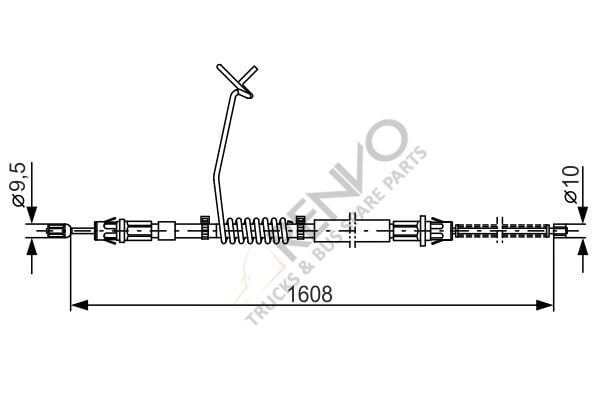 Ford Transit 2000-2006 Arası 2.4 DI RWD Arka Sol El Fren Teli Bosch Marka
