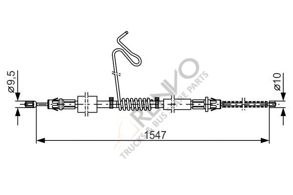 Ford Transit 2000-2006 Arası 2.0 DI Arka Sol El Fren Teli Bosch Marka