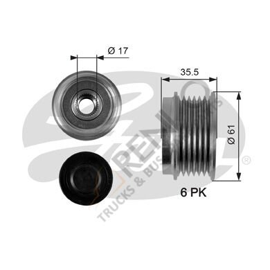 Mercedes Vito 1996-2003 Arası 110 TD 2.3 Alternatör Kasnağı Gates Marka