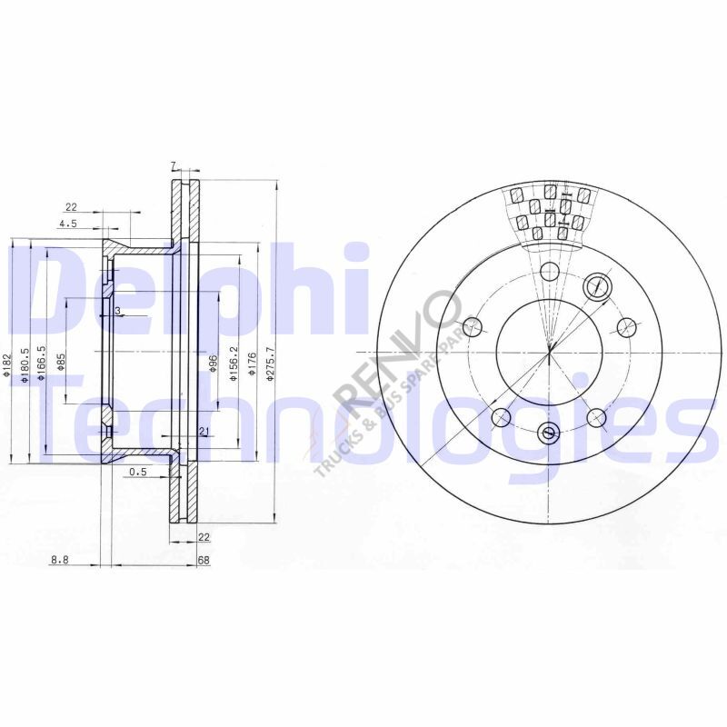 Mercedes Sprinter 1995-2006 Arası 210 D Ön Fren Diski Delphi Marka
