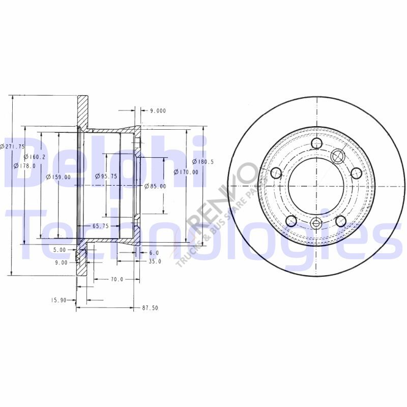 Mercedes Sprinter 1995-2006 Arası 212 D Arka Fren Diski Delphi Marka