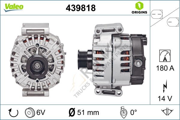 Mercedes Sprinter 2006-2010 Arası 313 CDI 4x4 Alternatör Valeo Marka