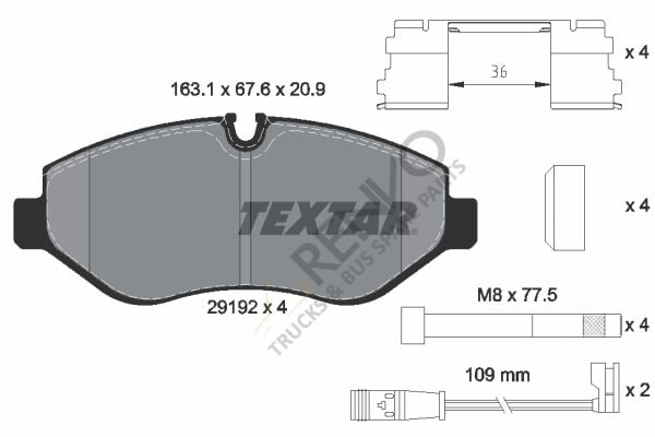Mercedes Sprinter 2006-2010 Arası 318 CDI Ön Balata Textar Marka
