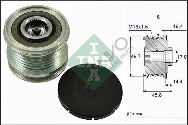 Mercedes Sprinter 2006-2010 Arası 318 CDI Alternatör Kasnağı INA Marka