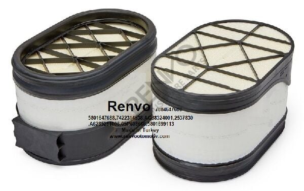 IVECO EURO CARGO RENAULT TRUCKS SCANIA DAF MAN MERCEDES KOMATSU CATERPPILER LIEBHERR DEUTZ PERINS HAVA FİLTRESI  OEM : 5801647688,7422314538,AQ88324001,2537830,A6285281006,05P608666,5801699113,333S9595,5203965,10652140,90008622,1535031,3045632,2652C878