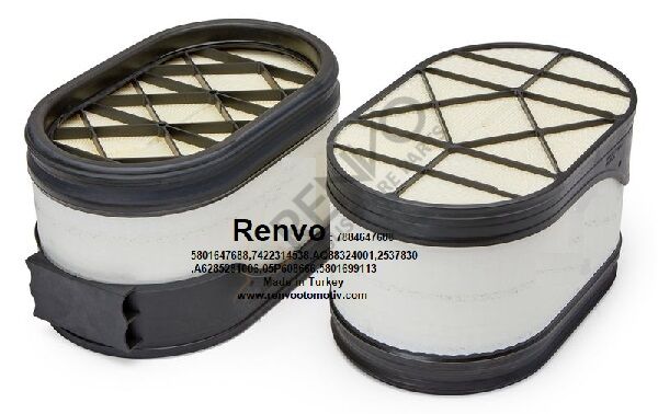 IVECO EURO CARGO RENAULT TRUCKS SCANIA DAF MAN MERCEDES KOMATSU CATERPPILER LIEBHERR DEUTZ PERINS HAVA FİLTRESI  OEM : 5801647688,7422314538,AQ88324001,2537830,A6285281006,05P608666,5801699113,333S9595,5203965,10652140,90008622,1535031,3045632,2652C878