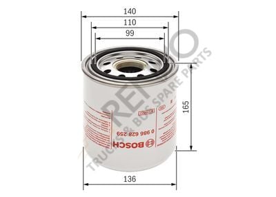 DAF XF 105, CF  KURUTUCU FİLTRESI OEM : 1821580, 098662859, 1681575, 1527755, 1891431, 2124657, 1527755, 1534834,15208AD300, 81521550044