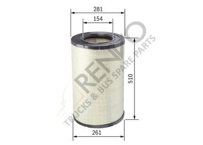 DAF XF 105 PARCCAR MX 300, 340, 375 HAVA FİLTRESI  OEM  : 1638054, 1931684, F026400514, 1931680, 1638054,  1931684G,EAN:590460802477, KS 50014547