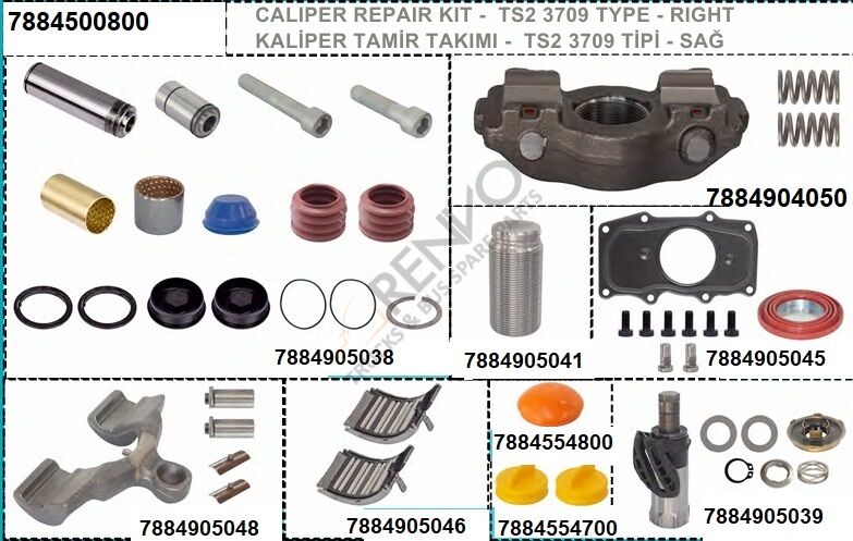 BPW DİNGİL KALİPER TAMİR TAKIMI  AXL  REPARI KIT TS2 3709/4309        OEM : TS2 3709/4309, 05.362.72.23.0 TS2 4309 2017F0293