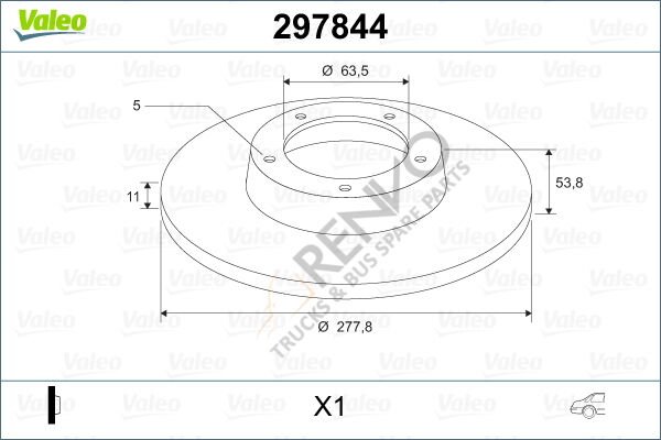 Ford Transit Connect 2002-2006 Arası 1.8 TDCi Arka Fren Diski Valeo Marka
