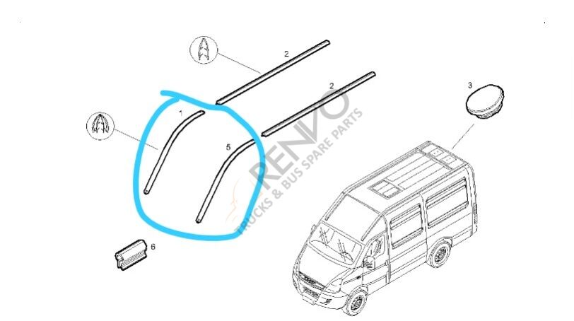 IVECO DAILY TAVAN PLASTIK ÖN SOL , TAVAN ÇITASI  OEM : 3802835