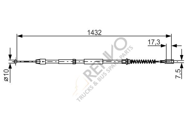 Mercedes Sprinter 2006-2010 Arası 424 Arka Sağ-Sol Uyumlu El Fren Teli Bosch Marka