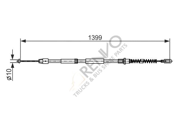 Mercedes Sprinter 2006-2010 Arası 516 CDI 4x4 Arka Sağ-Sol Uyumlu El Fren Teli Bosch Marka