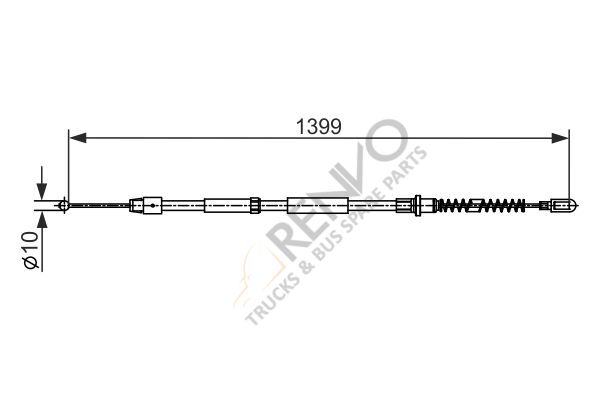 Mercedes Sprinter 2006-2010 Arası 516 CDI 4x4 Arka Sağ-Sol Uyumlu El Fren Teli Bosch Marka