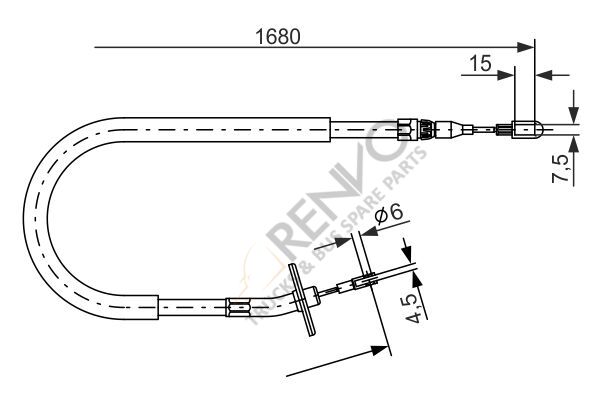 Mercedes Sprinter 1995-2006 Arası 210 D Arka Sağ El Fren Teli Bosch Marka