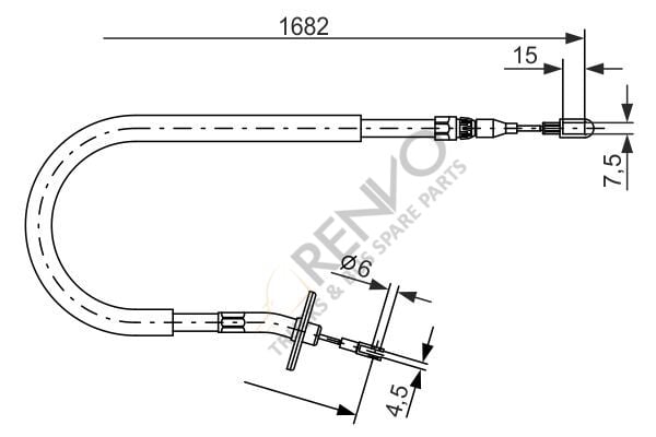 Mercedes Sprinter 1995-2006 Arası 208 D Arka Sol El Fren Teli Bosch Marka