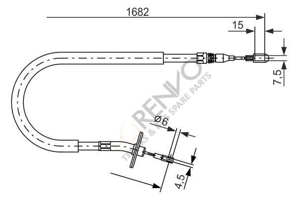 Mercedes Sprinter 1995-2006 Arası 210 D Arka Sol El Fren Teli Bosch Marka