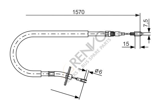 Mercedes Sprinter 1995-2012 Arası 312 D 2.9 Arka Sol El Fren Teli Bosch Marka