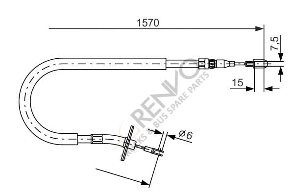 Mercedes Sprinter 1995-2006 Arası 210 D Arka Sol El Fren Teli Bosch Marka