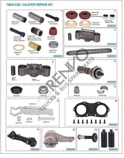 1612740-1612741-1449167-1449168-1399063-1399064-CST1039/K003806-K003805 KIT DE REPARO DE CONJUNTO DF - GTIP 870830990019