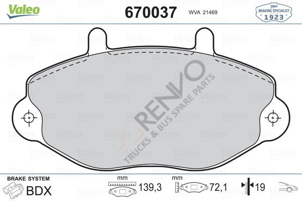 Ford Transit 1991-2000 Arası 2.5 DI Ön Balata Valeo Marka