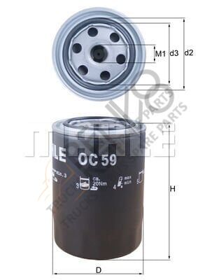 Ford Transit 1991-1994 Arası 2.5 DI Yağ Filtresi Mahle Marka